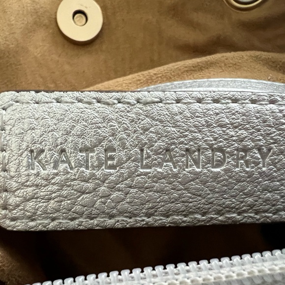 Kate Landry silver peopled leather pineapple charm pocket bag - Picture 5 of 11